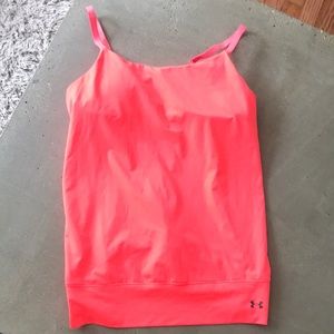 Bright coral yoga tank